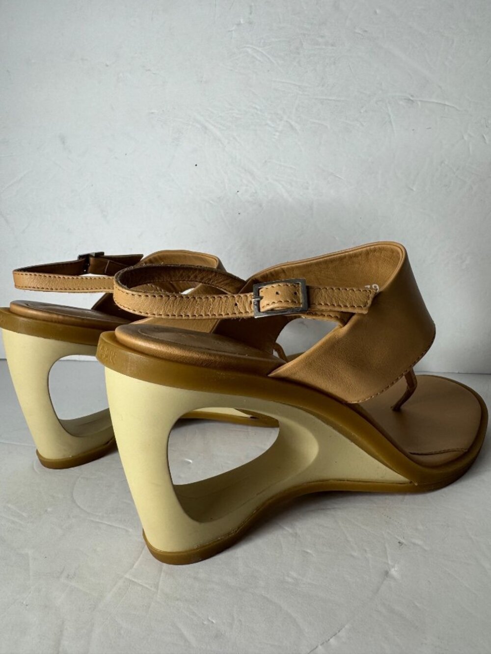 Hogan Sculptural Cutout Architectural Wedge Thong Sandal EU 39 US 9 NIB